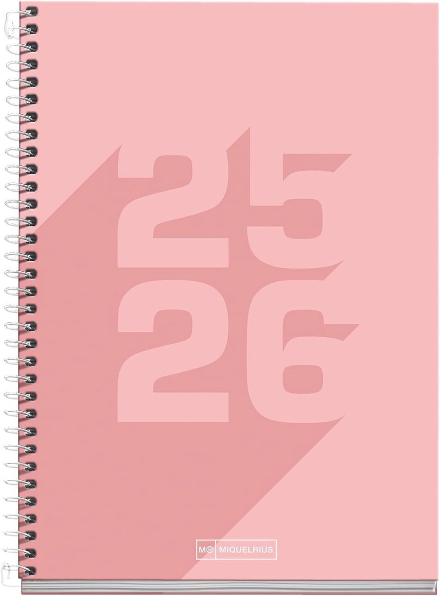Thijox - Miquelrius Schoolagenda 2025/2026, Planner van 10 Maanden, Weekoverzicht, Spiraalbinding, Kartonnen Omslag, A5 Formaat, Catalaans-Engels, Per
