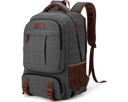 Thijox - Canvas Laptop Rugzak voor Heren en Dames, Vintage Werk en Reisrugzak voor 15-17,3 inch Laptops met USB-Oplaadpoort, Ideaal voor School, Werk