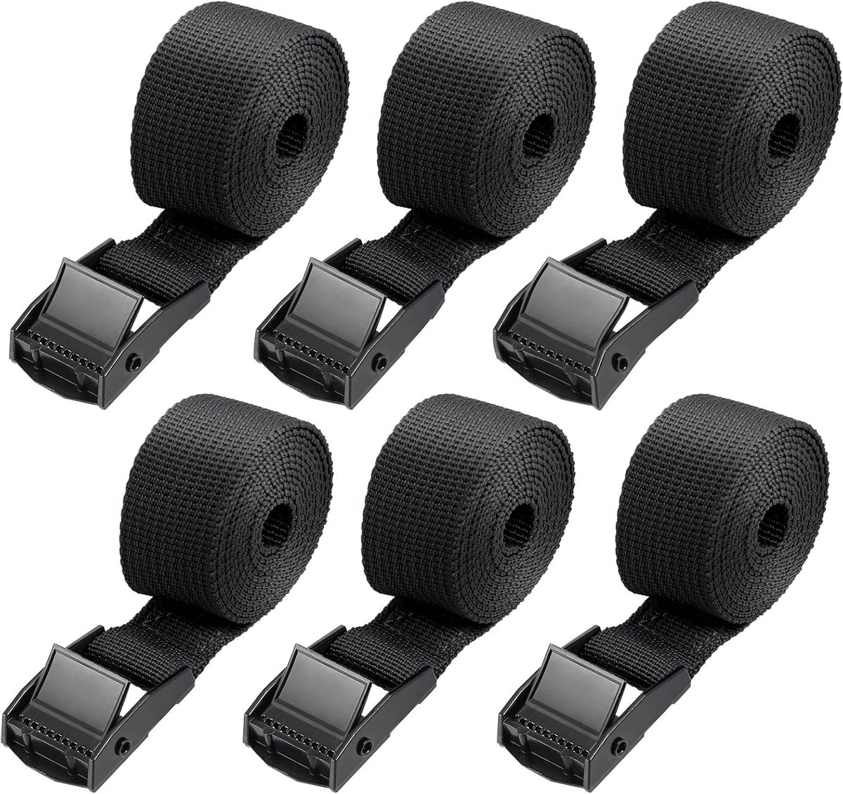 Inovra- Sjorbanden 1000 mm - 6 Stuks - Stevige Polyestervezel - Roestvrije Bevestigingsbanden - Antislip - Voor Fietsen/Bagage - Bevestigingsriemen