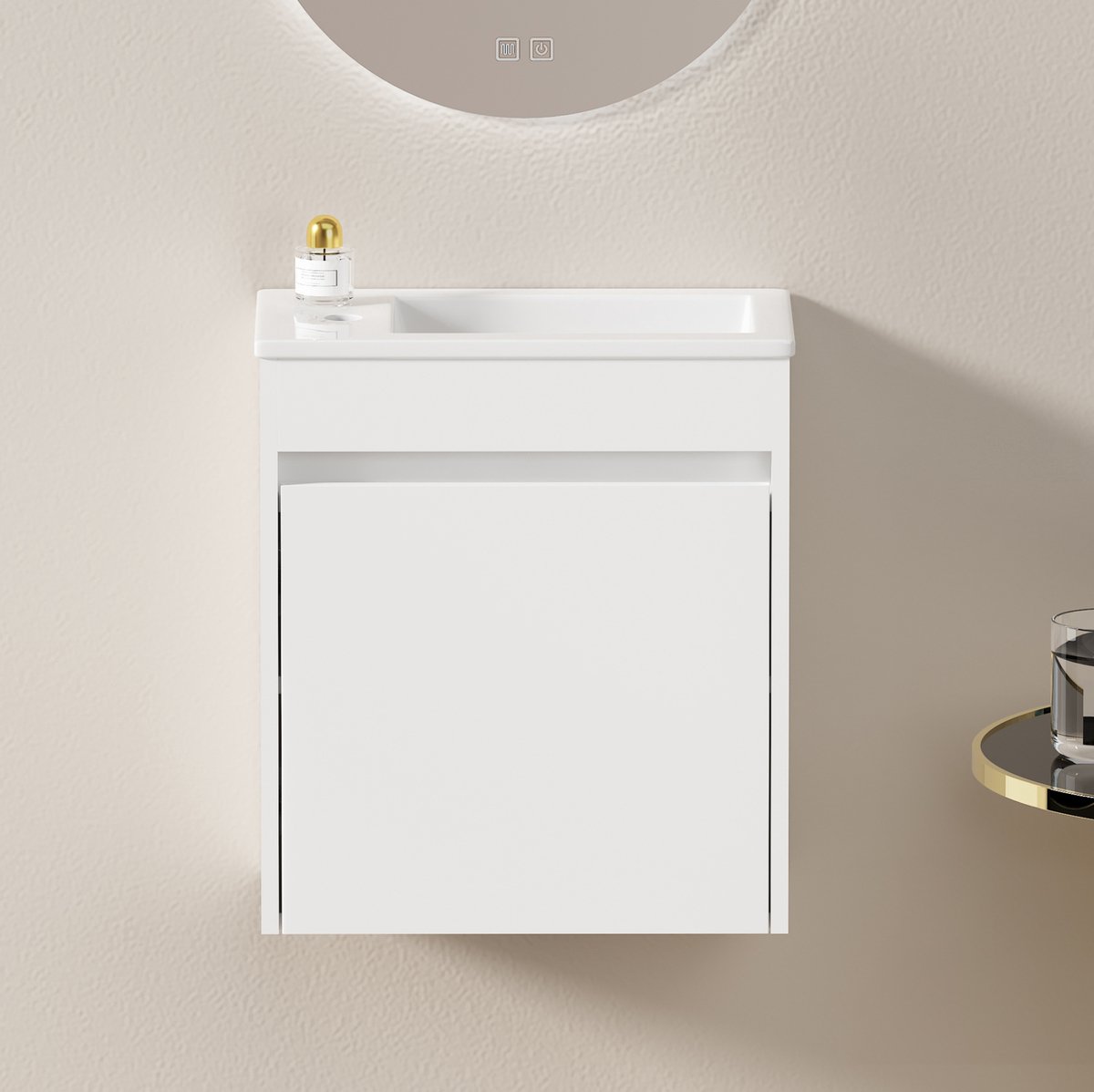 HAUSS SPOLE Badkamerkast - Compacte Opbergkast Met Softclose Deur - Voor Kleine Badkamer O