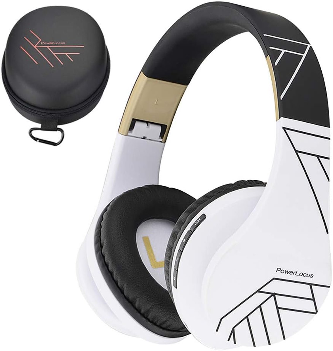 Thijox - Bluetooth Koptelefoons Over-Ear Draadloos Inklapbaar Met Microfoon, Micro SD Slot, FM Radio, Voor Smartphone, Tablets, Laptops, TV (Zwart/Wit