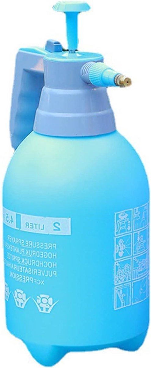 Spuitfles Gieter - Watersproeier Hoge Druk - Planten Water Geven - Instelbare Sproei Modes - 2 Liter - Blauw