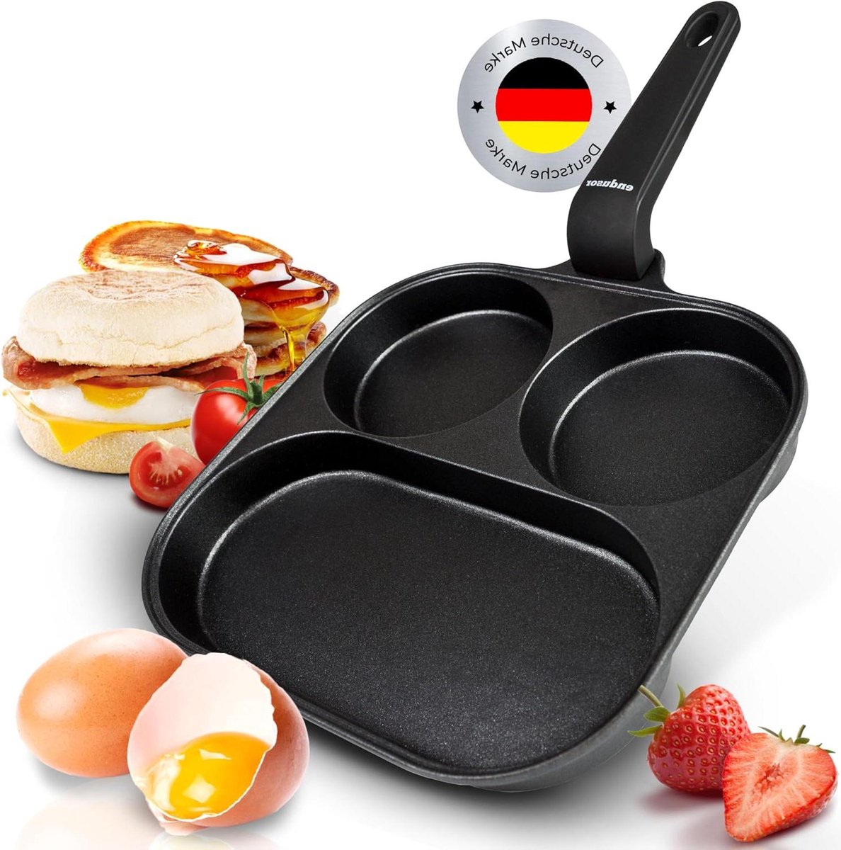 Spiegelei-pan - Ontbijtpan - Ontbijt Maken - Antiaanbaklaag - 21 cm - Zwart