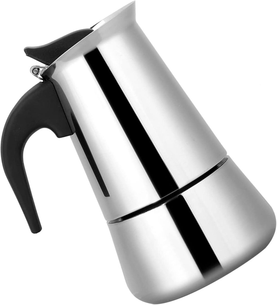 Koffiezetapparaat Fornuis - Moka Pot - Thuis Koffie Zetten - Roestvrij Staal - 100 ml - Zilver