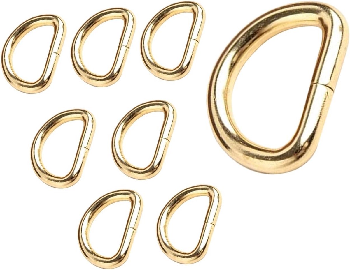 8-delige set metalen D-ringen, gouden karabijnhaken, 20mm, sleutelclips, riemgespen en vervangingsonderdelen voor handtassen en rugzakken