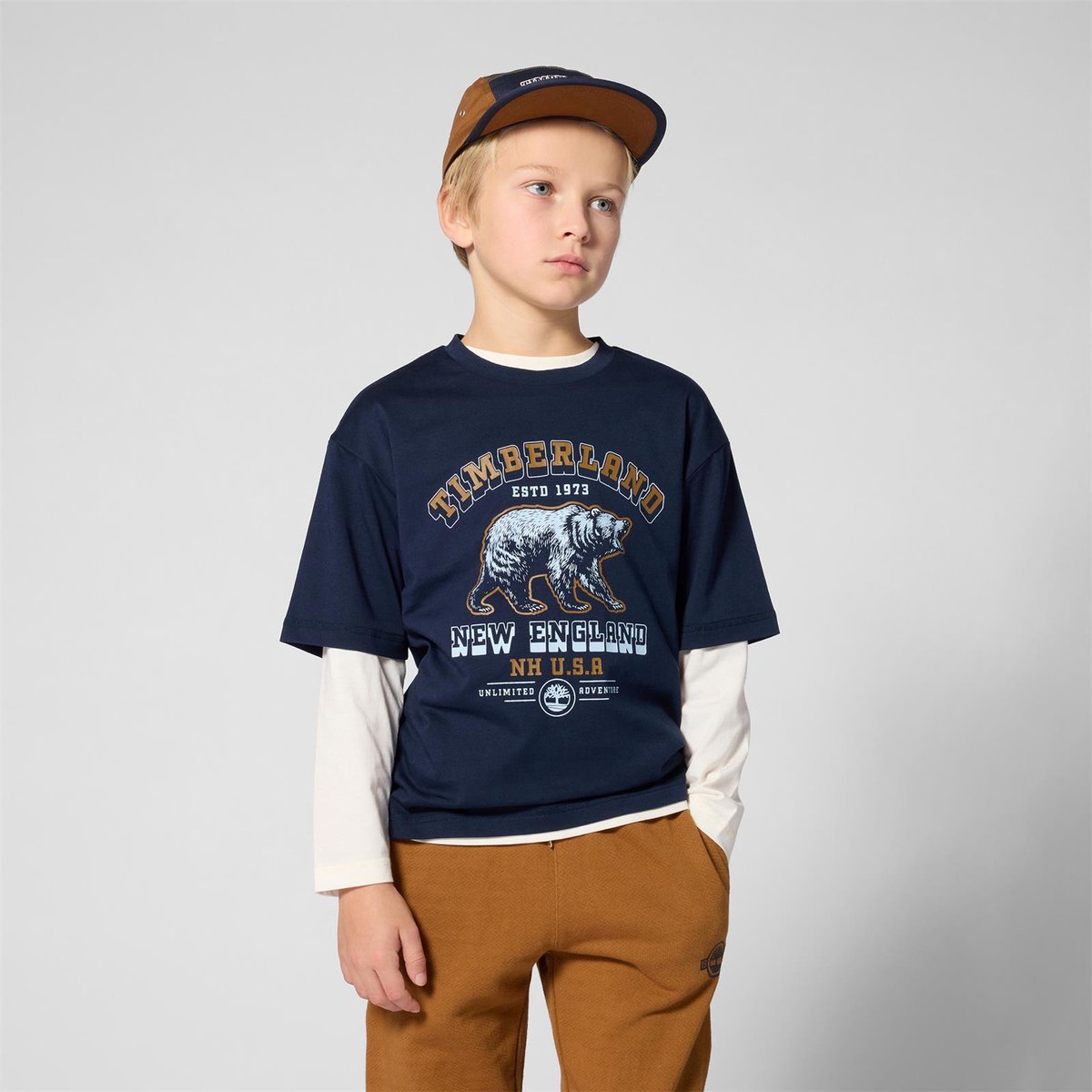 Timberland T61053 T-shirt Met Korte Mouwen 8 Years Jongen Blauw