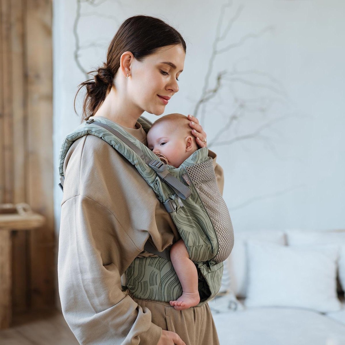 Babydrager voor pasgeborenen - Draagzak baby - Baby dragen - Heupgezond erkend - 0-24 maanden - Groen