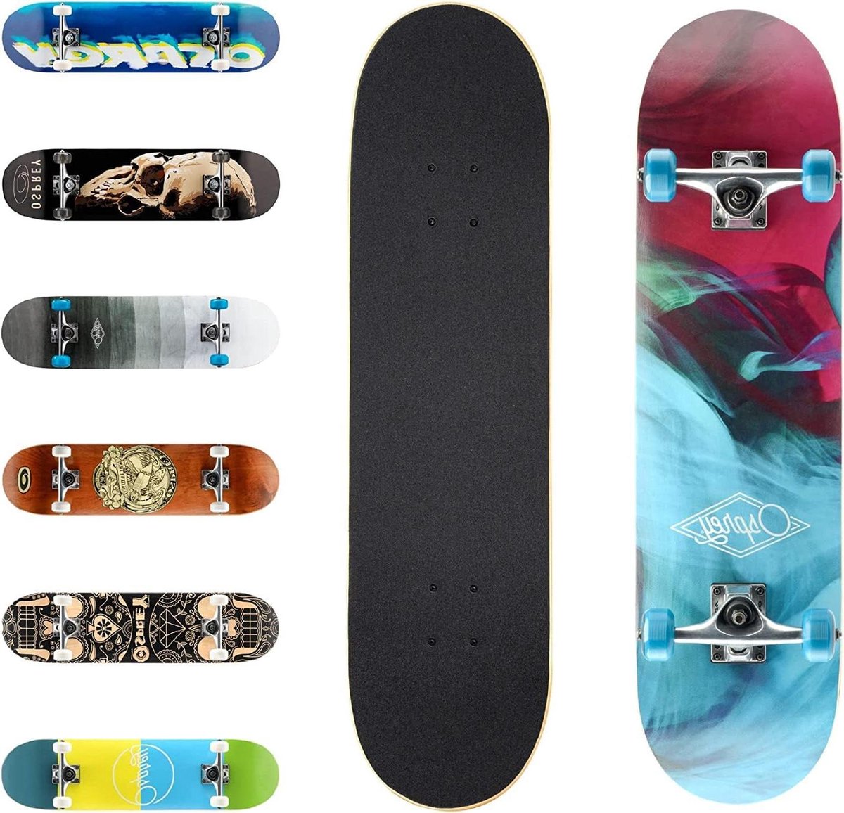 Compleet Skateboard Trickboard Cruiserboard Straat Tricks Dubbele Kicktail 79 cm x 20 cm Veelkleurig