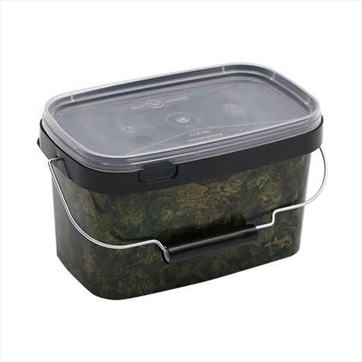 Rechthoekige Eco Emmers - Vis Emmer - Aas Opslag - Luchtdichte Deksel - 2.5 Liter - Camouflage
