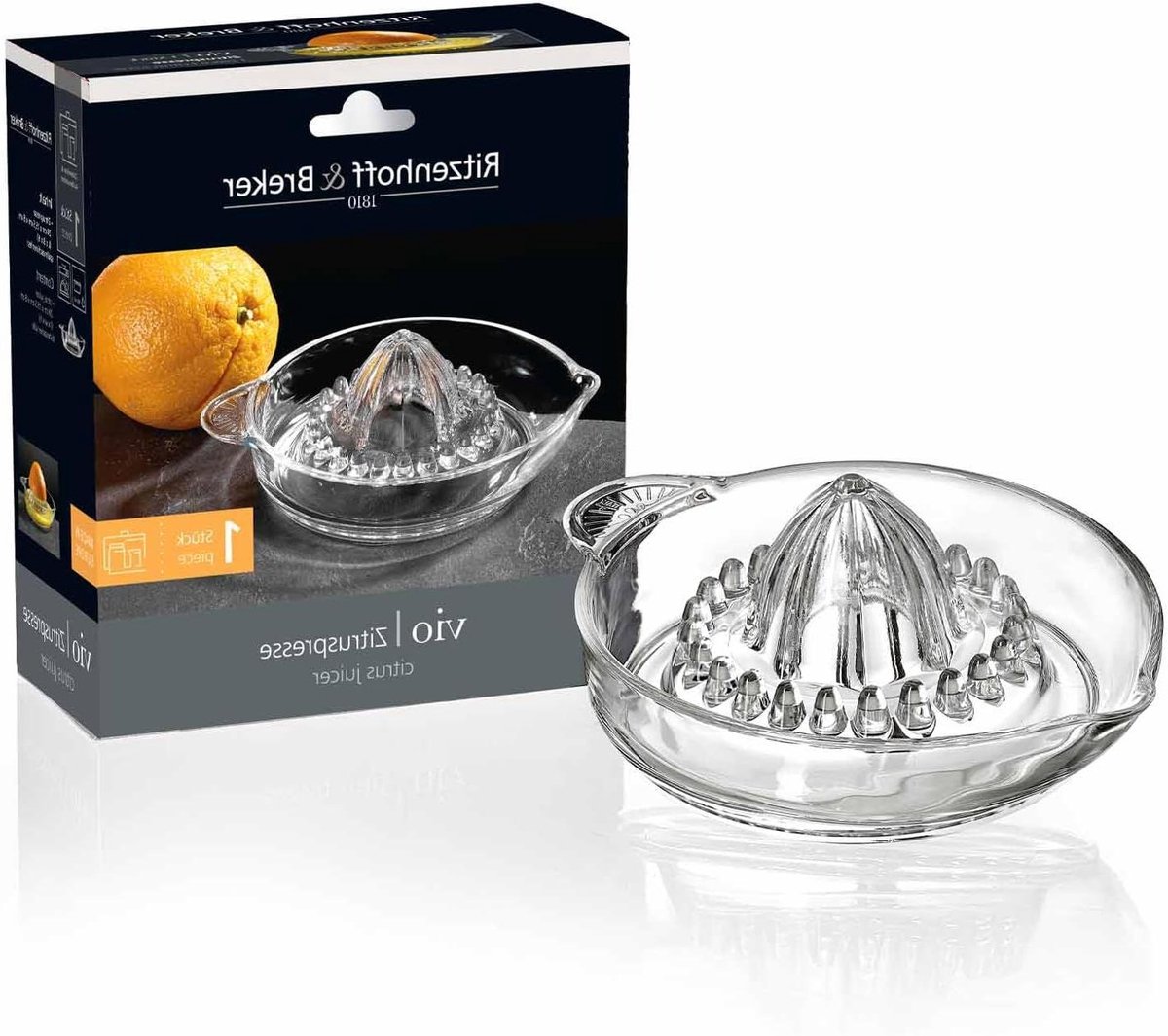 Citroenpers Glas - Citruspers Sap - Sap Maken - Met Schenktuit - 140 ml - Transparant