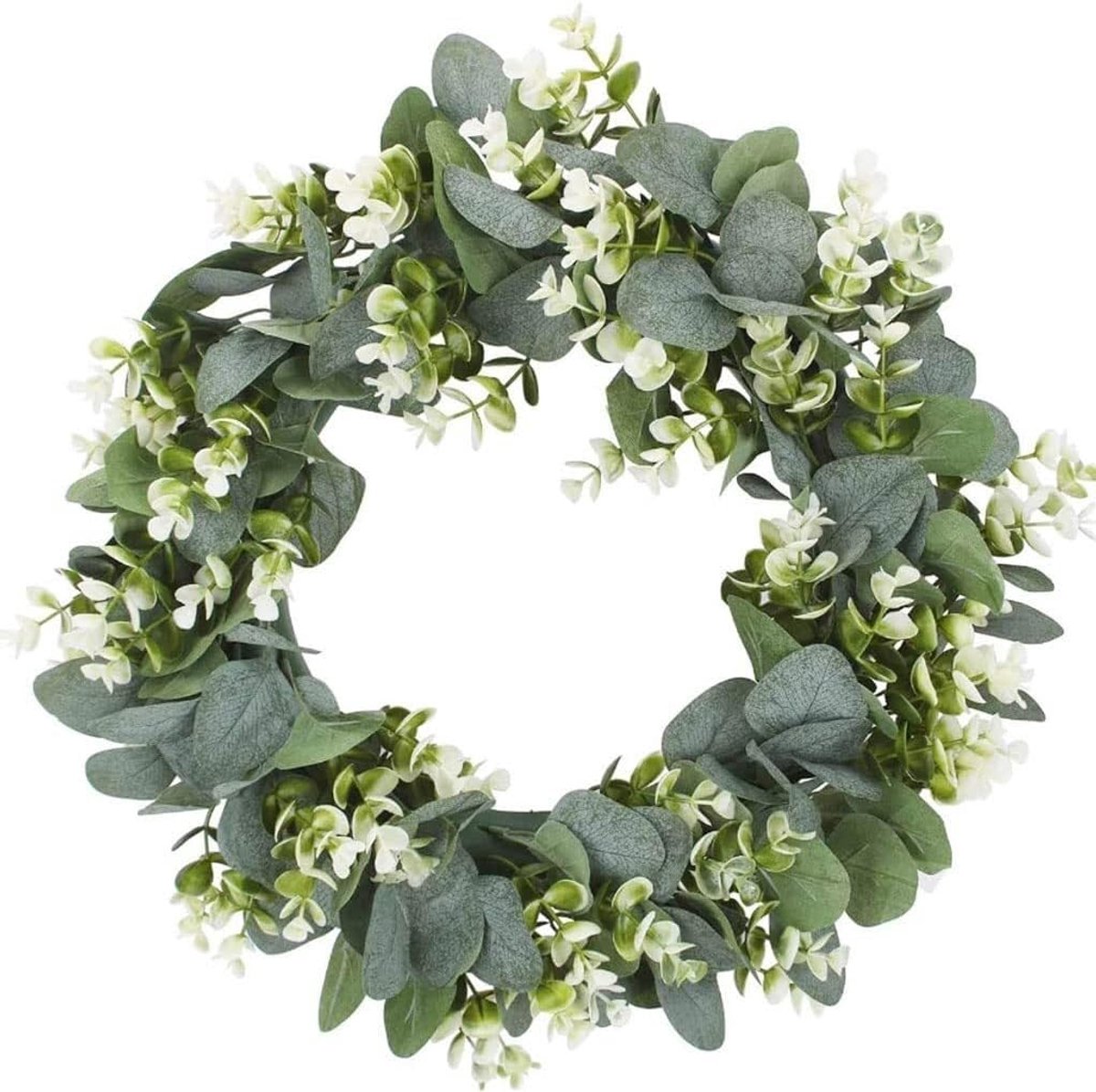 Deurkrans, eucalyptus bloemenkrans, lente kunstmatige groene bladeren krans, ronde voordeur raam muur huisdecoratie mooi