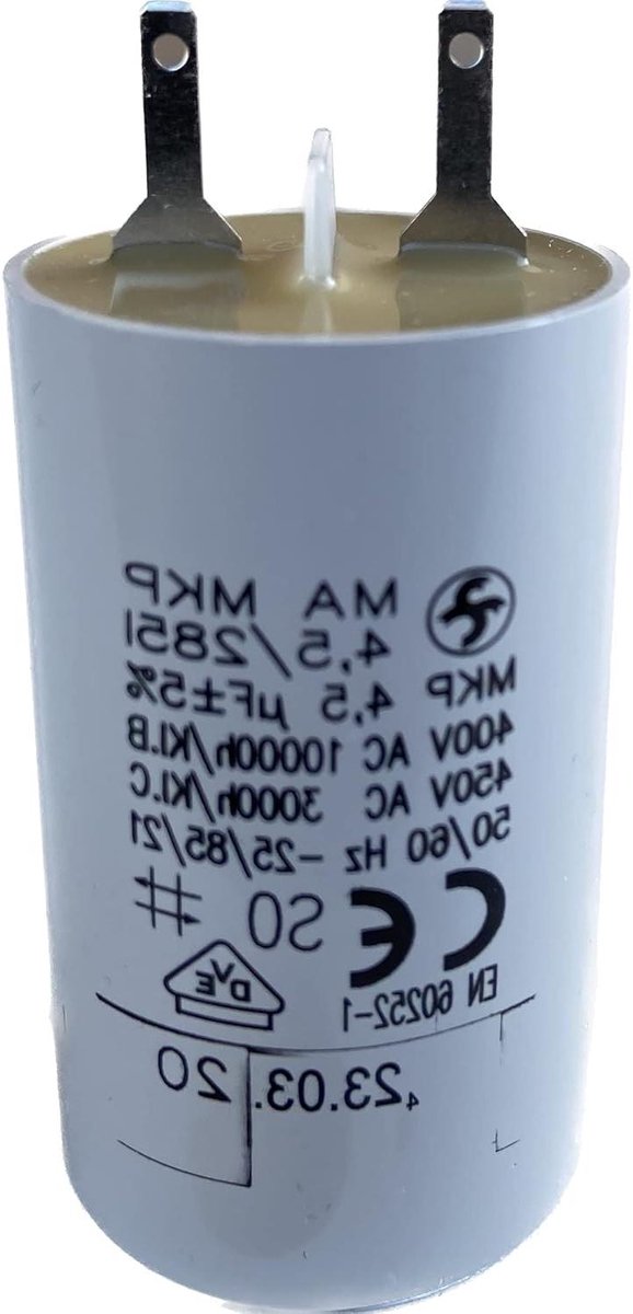 Condensator Rolluiken - Jaloezie Condensator - Elektrische Motoren - Niet Gepolariseerd - 45µF - Zwart
