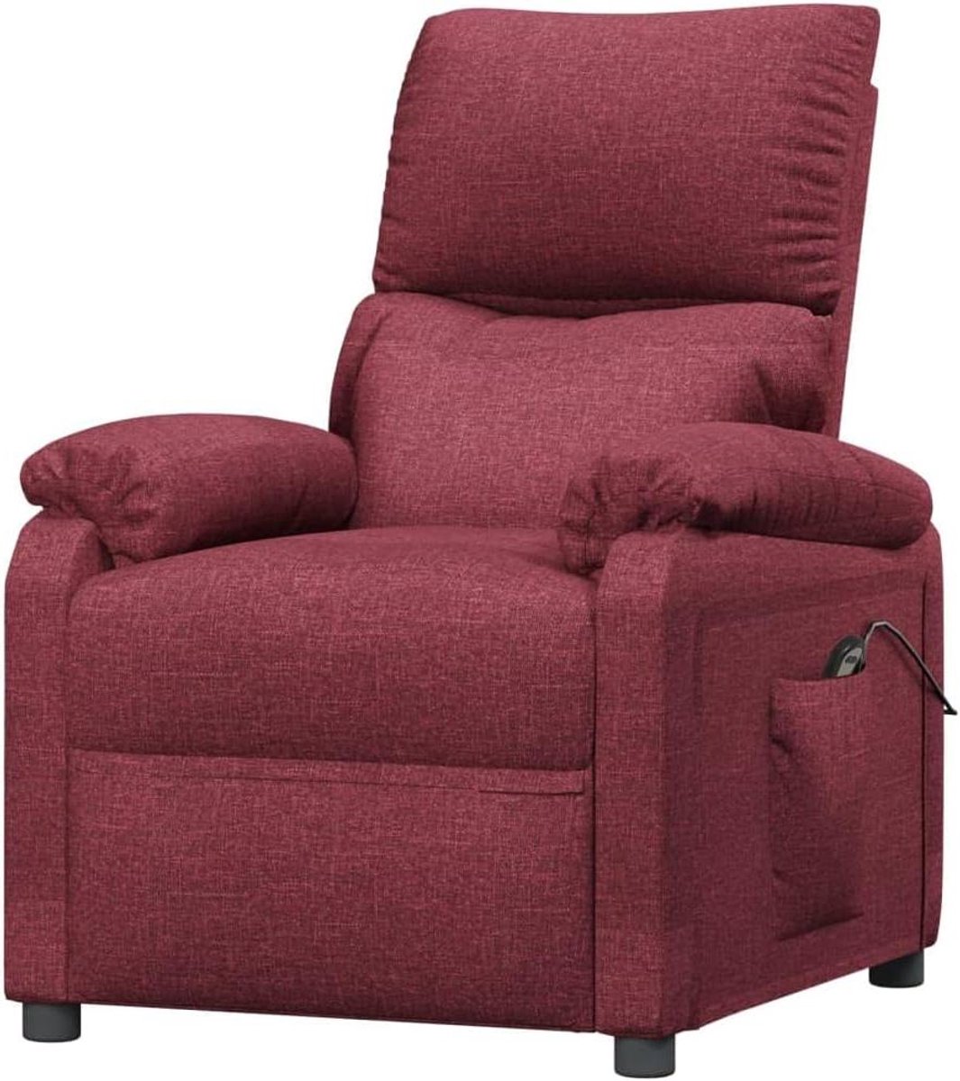 Elektrische Relaxstoel - Comfortabele Stoel - Ontspannen Thuis - Drie Ligposities - 705 cm Breed - Wijnrood