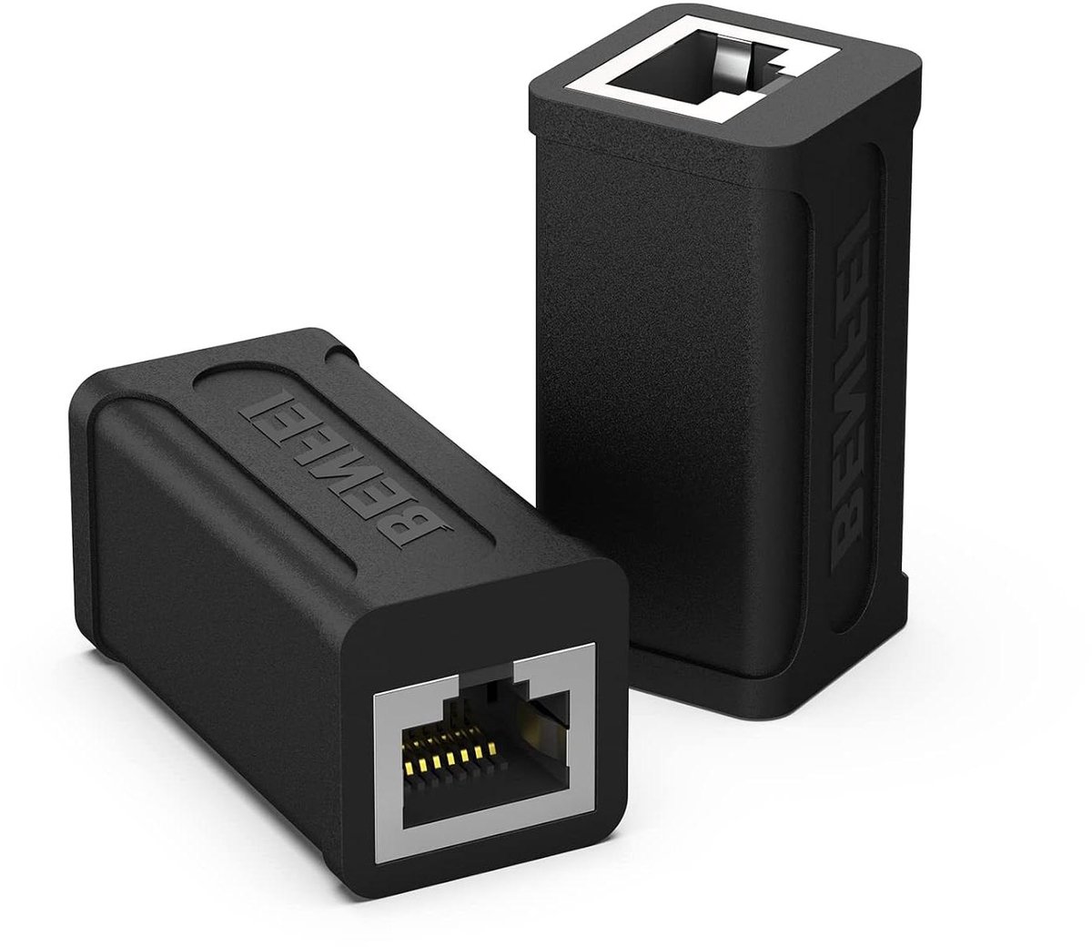 Ethernet Koppeling - Netwerk Verlenger - Verbind Kabels - 10 Gbps Snelheid - 2 Stuks - Zwart
