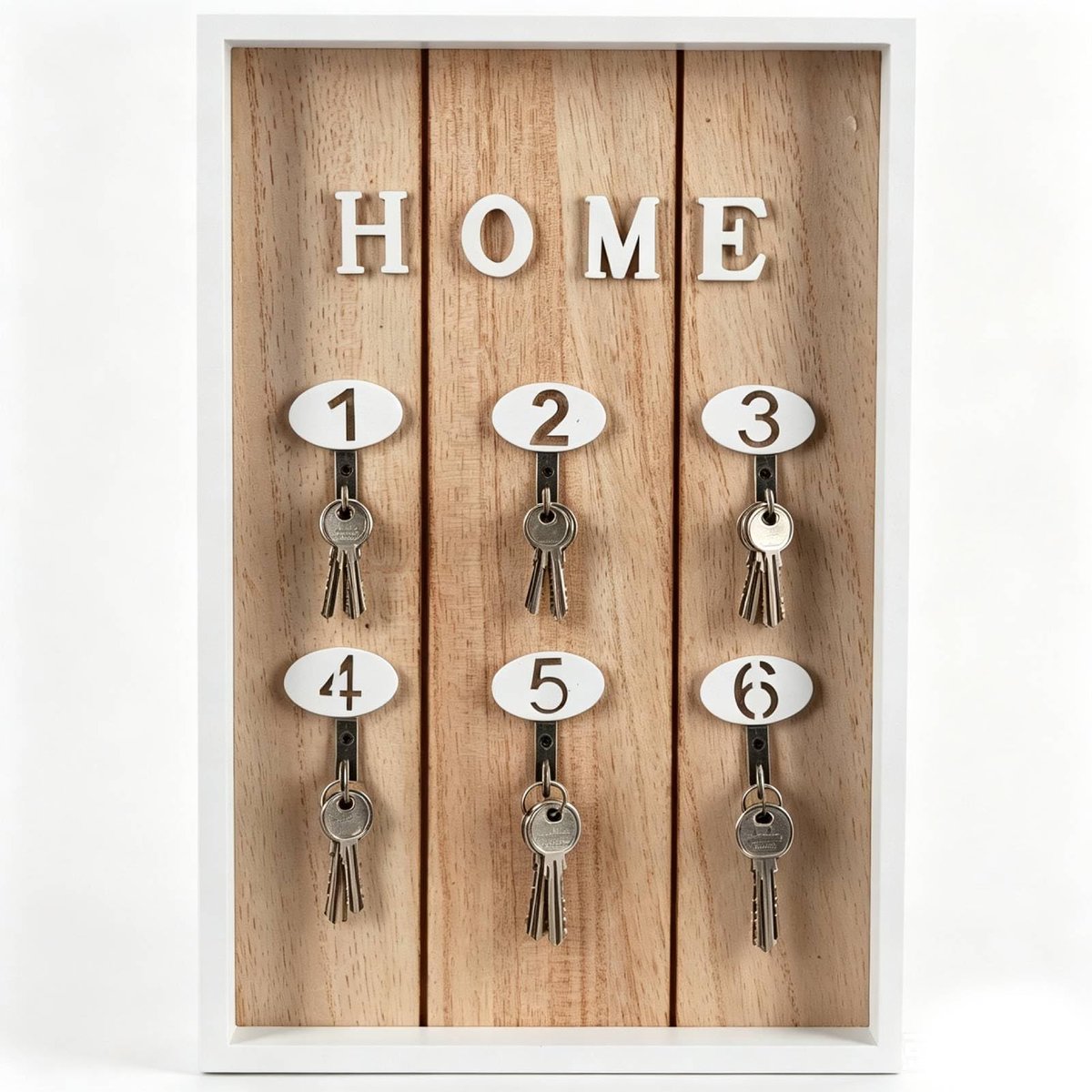 Sleutelhouder voor muur Decoratief, houten sleutelhanger Wandrek voor thuis, 20 x 30 cm(Beige)