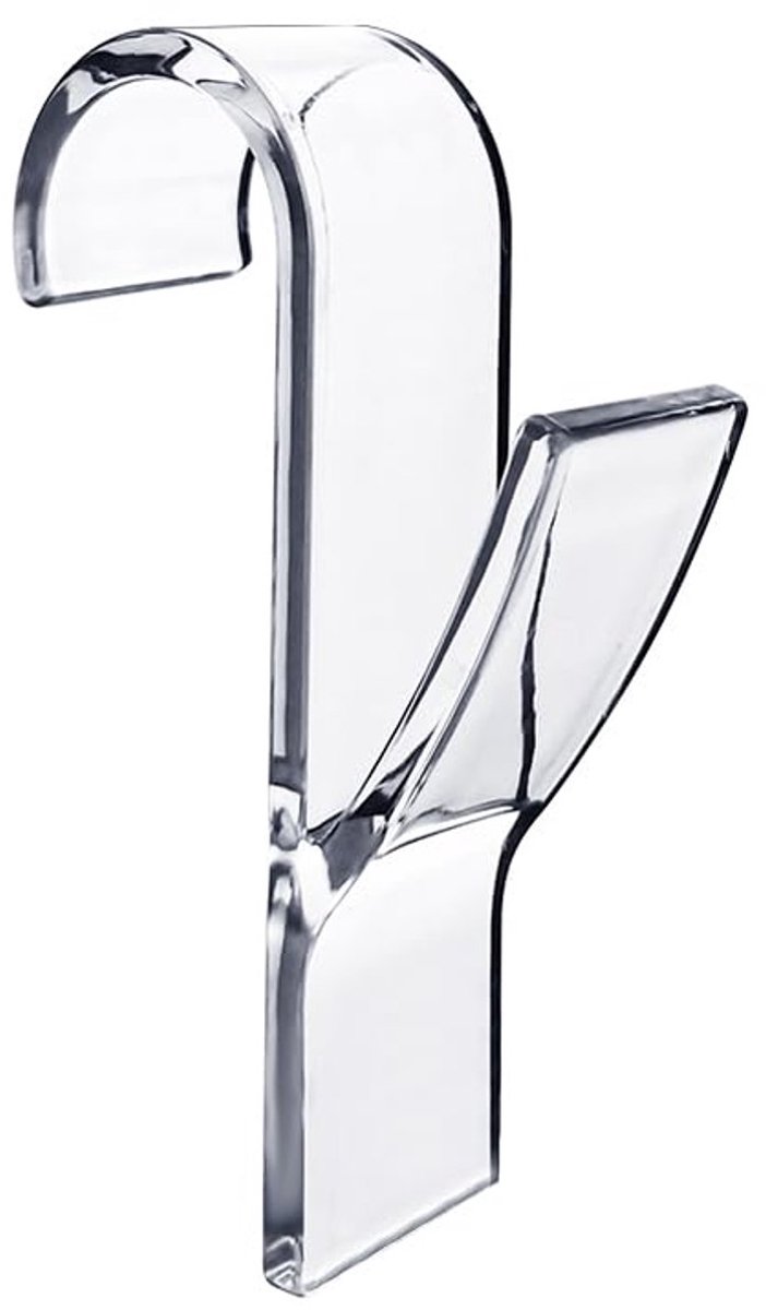 6x Handdoekhaak - Deurhaken - Radiatorhaken - Haakjes - Haken - Ophanghaken - Towel hooks - 10 cm - Kunststof - Transparant - Jonyx