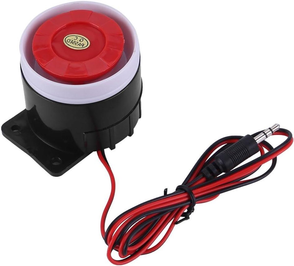 Mini Hoorn Sirene - Alarm Systeem - Huis Beveiligen - 110dB Geluidsniveau - DC 12V - Rood en Zwart