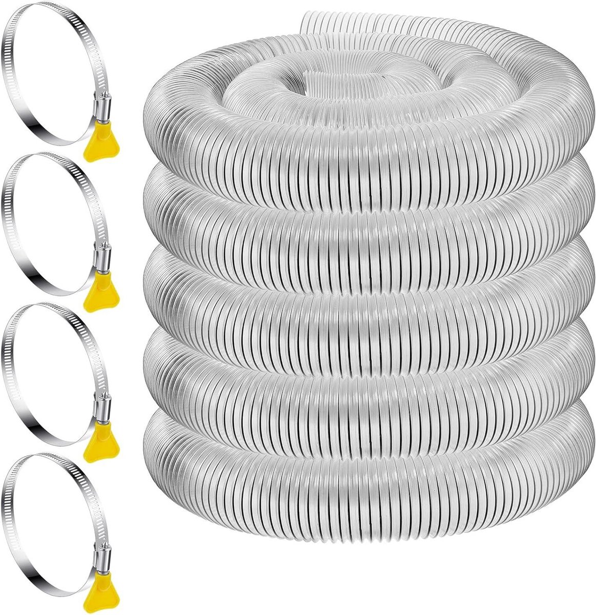 PVC Stofzuigerslang - Stofafscheider slang Vacuümslang - Stof Afzuigen - Transparant Ontwerp - 25 Inch x 50 ft - Transparant
