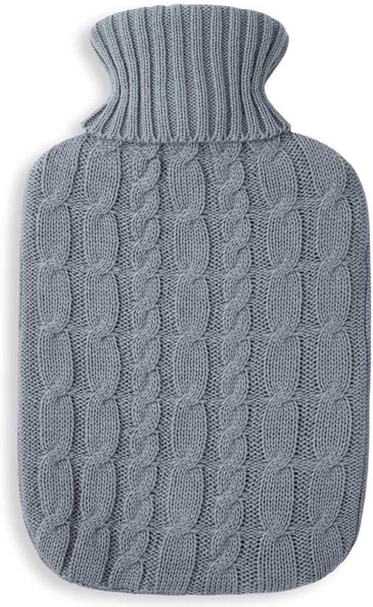 Ecologische warmwaterkruik 1.8L met gebreide hoes - Voor pijnverlichting en ontspanning