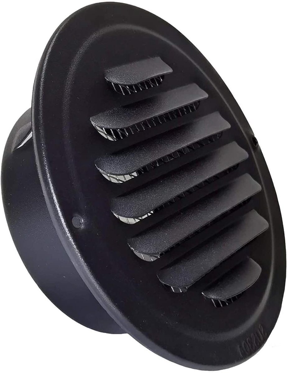 Ventilatierooster Rond Zwart 100mm met Insectenhor