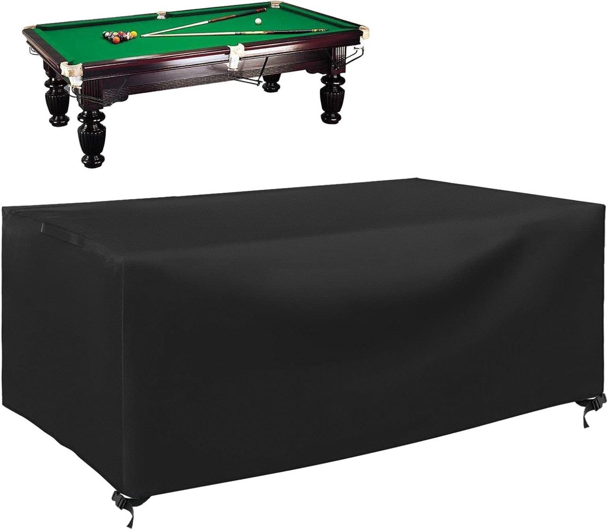 Pooltafelhoes - Biljart Tafelkleed - Tafel Beschermen - Waterdicht Oxford Doek - 8FT (254x142x84 cm) - Zwart