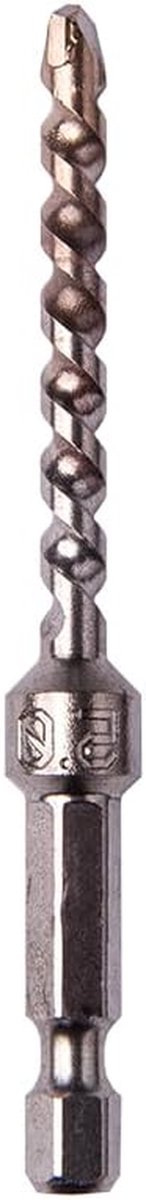 Metselwerk Boor - Zeskantboor Steenboor - Snel Boren - Precisie Geslepen Punt - 17 x 7 x 7 cm - Zilver