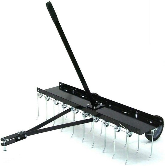 XXL Verticuteerder Gazonkam - Gazonventilator Ontmosser - Gazon Onderhoud - Robuuste Metalen Constructie - 100 cm Werkbreedte - Zwart — afbeelding 5