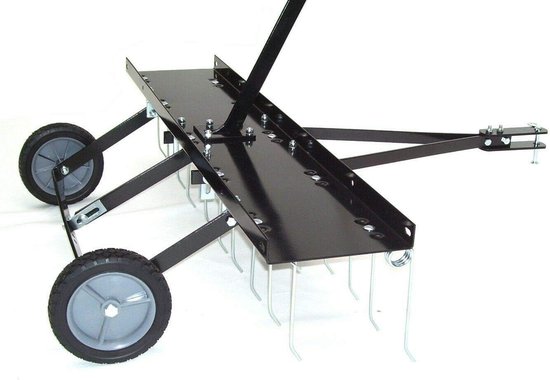 XXL Verticuteerder Gazonkam - Gazonventilator Ontmosser - Gazon Onderhoud - Robuuste Metalen Constructie - 100 cm Werkbreedte - Zwart — afbeelding 2