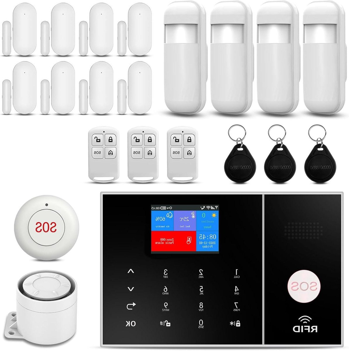 Draadloos Alarmsysteem - Home Beveiliging - Huis Beveiligen - 120 dB Sirene - 1 stuk - Zwart