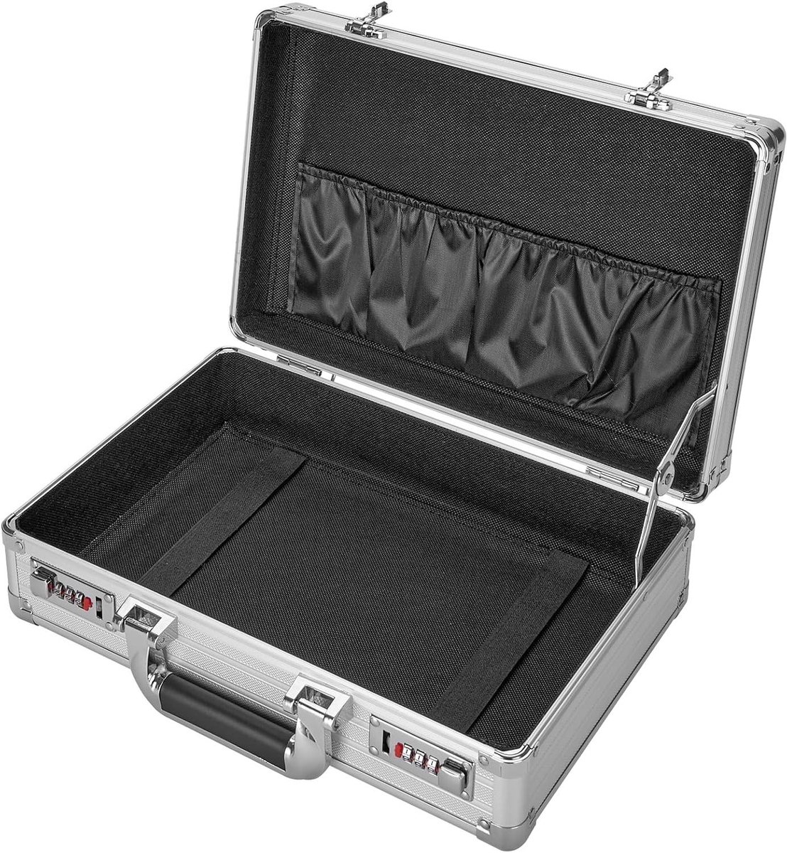 Opbergkist met Slot - Draagbare Koffer - Veilige Opslag - Dubbel Combinatieslot - 35 x 22 x 10 cm - Zilver
