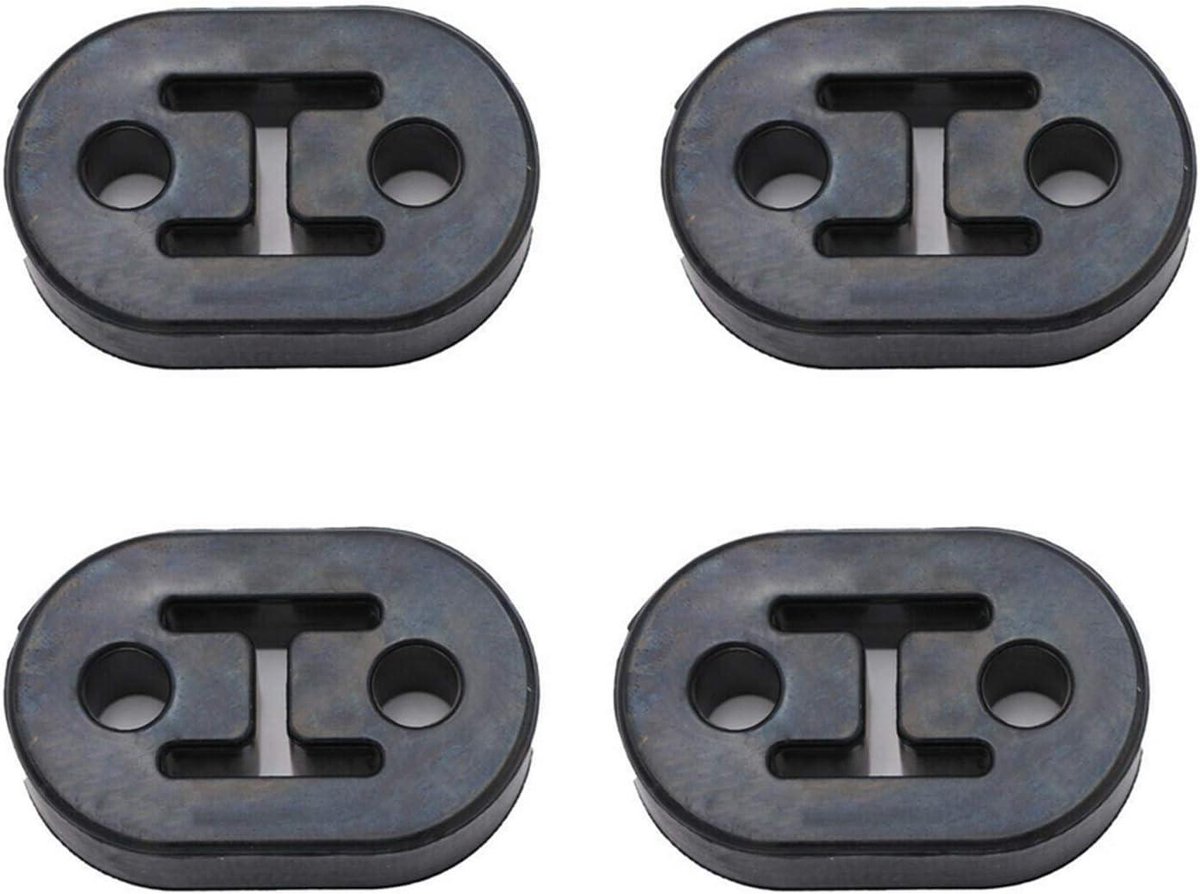 Uitlaat Hanger Beugel - Uitlaatbeugel Rubber - Ondersteunen Uitlaat - Geluiddempend - 4 stuks - Zwart