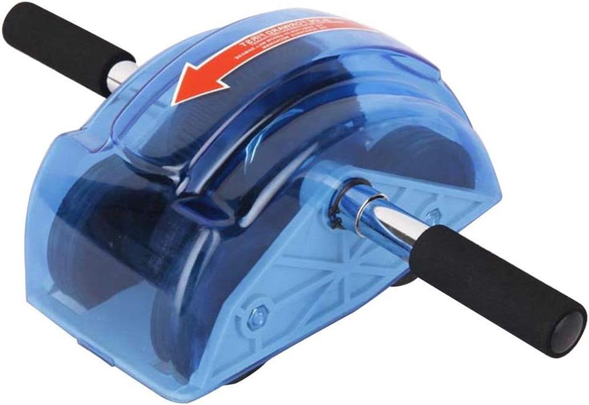 Buikroller 4 Wielen - Ab Roller Fitnesswiel - Buikspieren Trainen - Zelfnivellerend - 40x16cm - Blauw