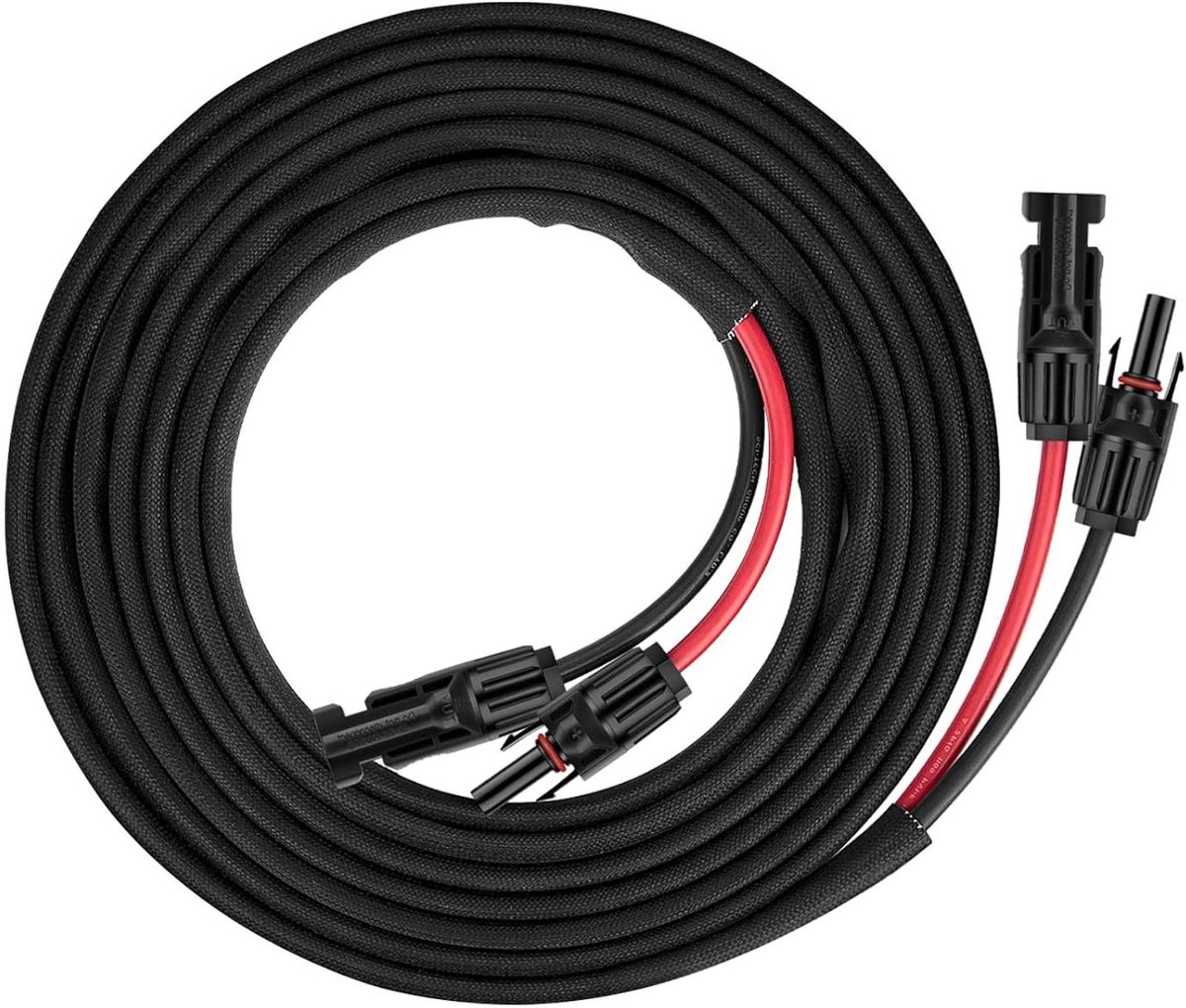 Verlengkabel voor Zonnepanelen - 10AWG 6mm² Solar Kabel met MC4 Connectoren