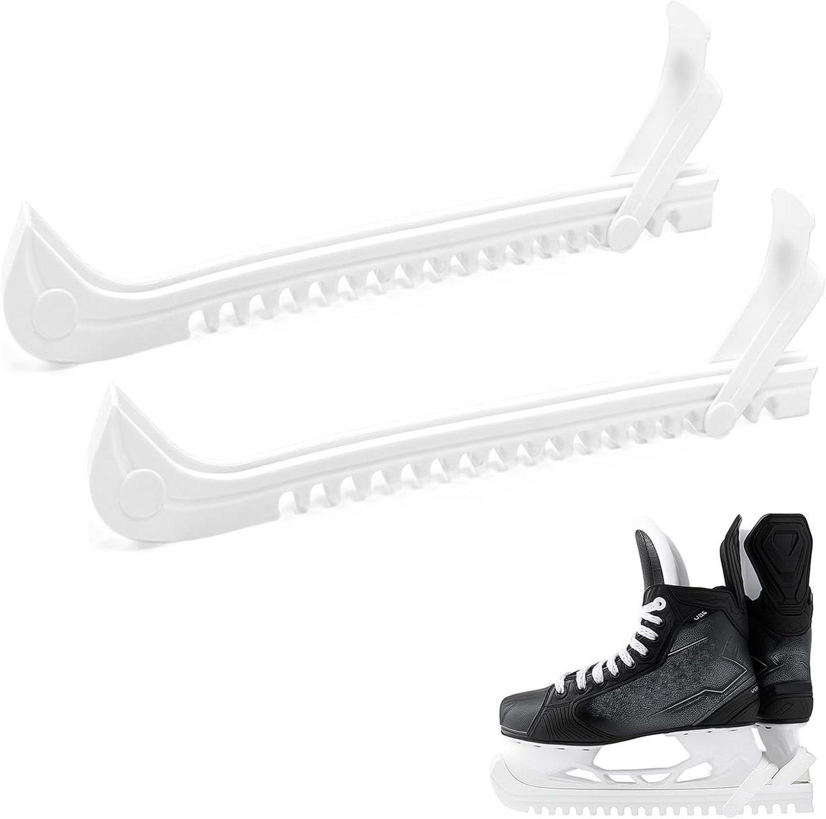 Schaatsbeschermers - Schaats Covers - Schaatsen Beschermen - Flexibel Materiaal - 34.5 x 6.5 cm - Wit