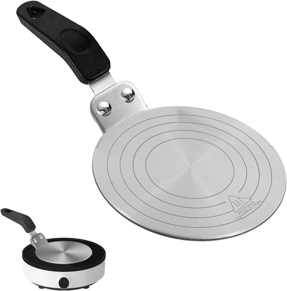 Inductie Adapter Omvormer Kookplaat Koken op Inductie Universeel Compatibel 13 cm Diameter Zwart