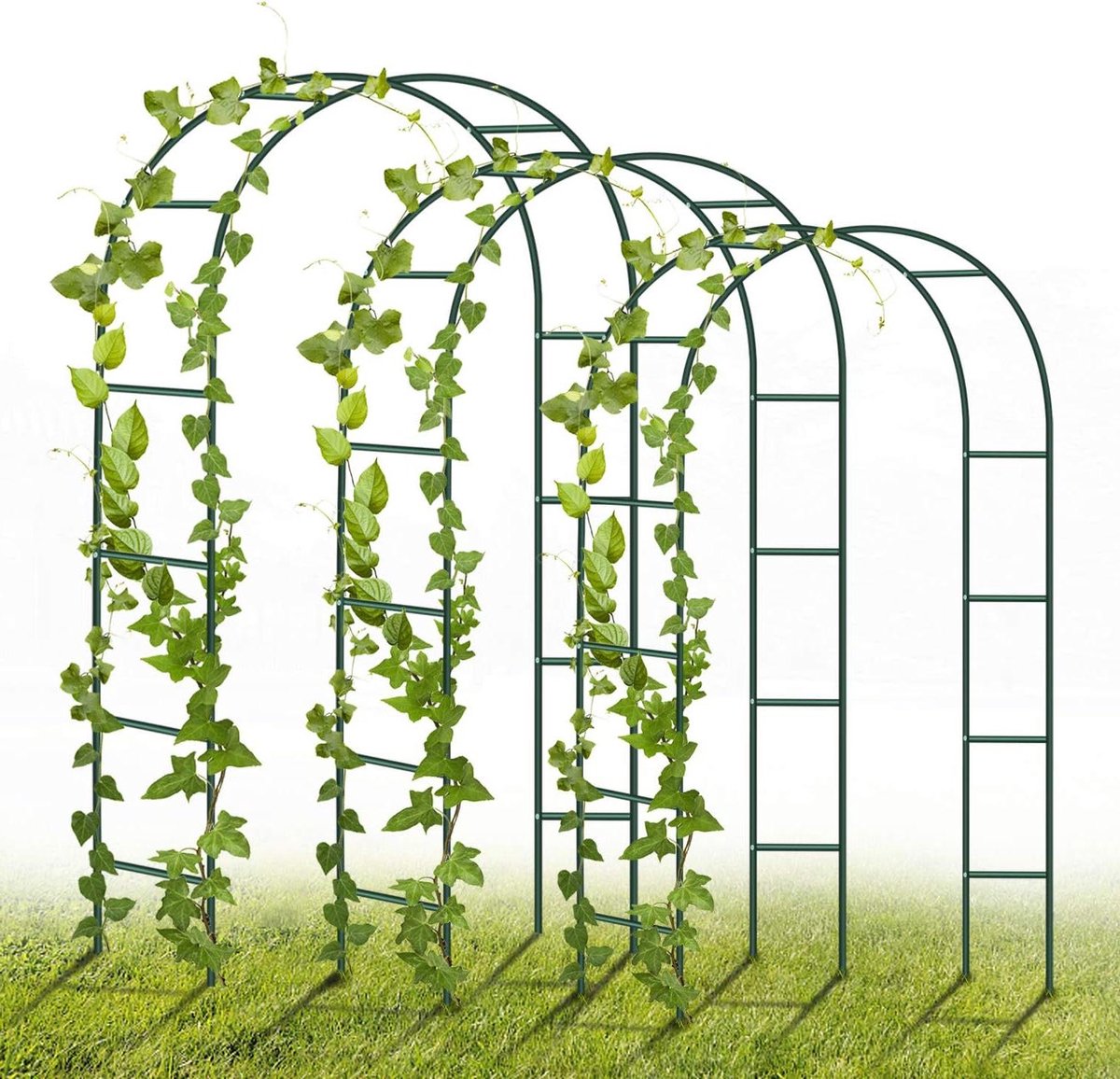 Rozenboog Metaal - Tuinboog Klimplant - Tuin Decoratie - Weerbestendig Staal - 240 x 140 cm - Groen