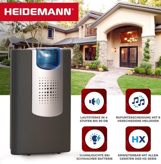 Draadloze Deurbel Set - Bel Systeem - Huishouden Organiseren - HX Systeem Uitbreidbaar - 14 x 4 x 9 cm — afbeelding 3