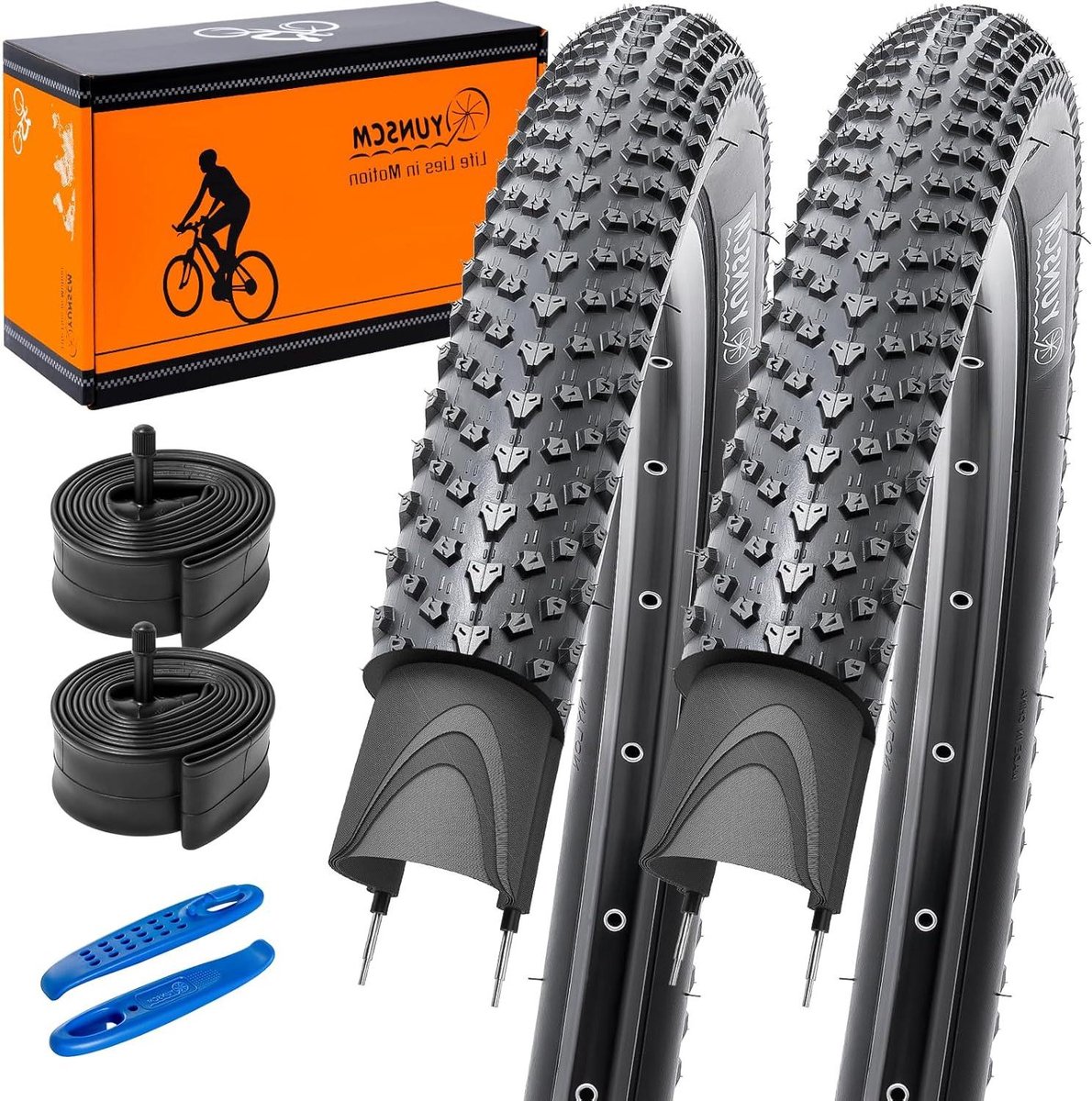 Fietsbanden set - Banden en binnenbanden - Mountainbiken - Lekbestendig nylon - 26 inch - Zwart