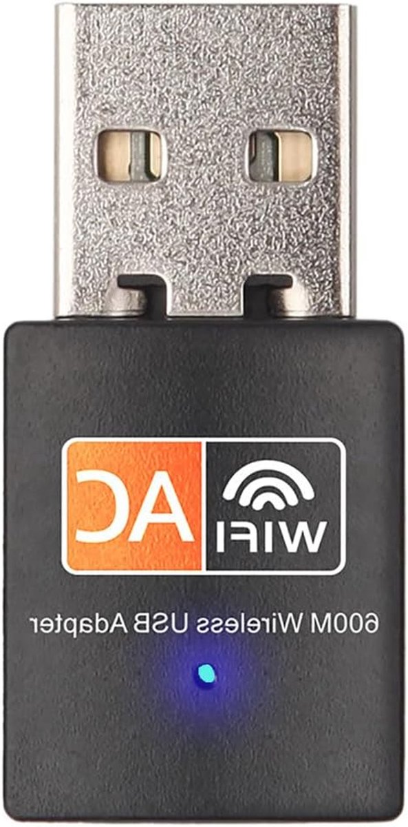 USB Wifi Stick - WLAN Adapter - Internet Verbinding - AC600 Standaard - USB Micro-A - Zwart