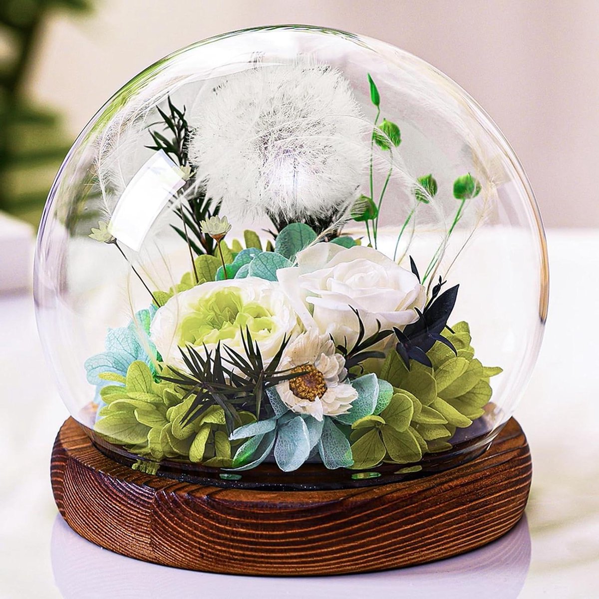 Gedroogde Dandelion - Eeuwige Bloem - Decoratie Huis - Natuurlijke Schoonheid - 15 x 16 x 15 cm - Niet gespecificeerd