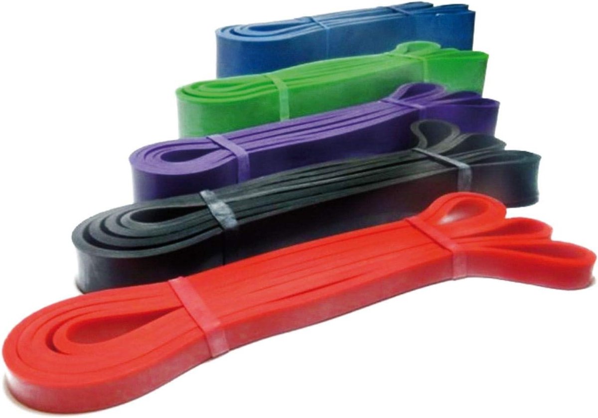 Weerstandsband set - Fitness elastiek - Kracht training - Natuurlijk rubber - 208 cm - N.v.t.