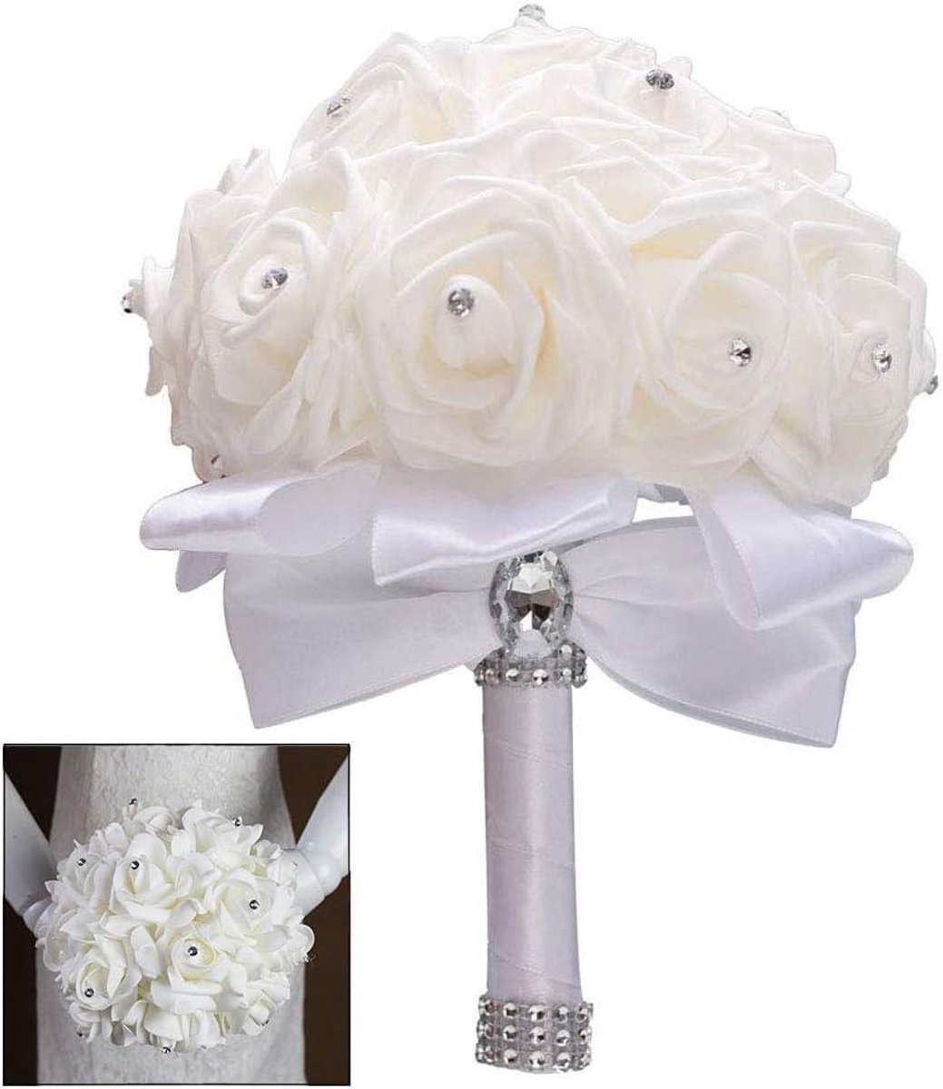 Handgemaakt Bruidsboeket Zijden Bloemen Real Touch Kunstbloemen voor Bruiloft Feest Decoratie