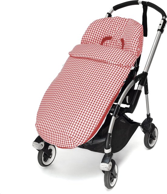 Voetenzak en Luiertas Set - Kinderwagen Accessoires - Baby Comfort - Handgemaakt Katoen - 95 x 53 cm - Rood — afbeelding 4