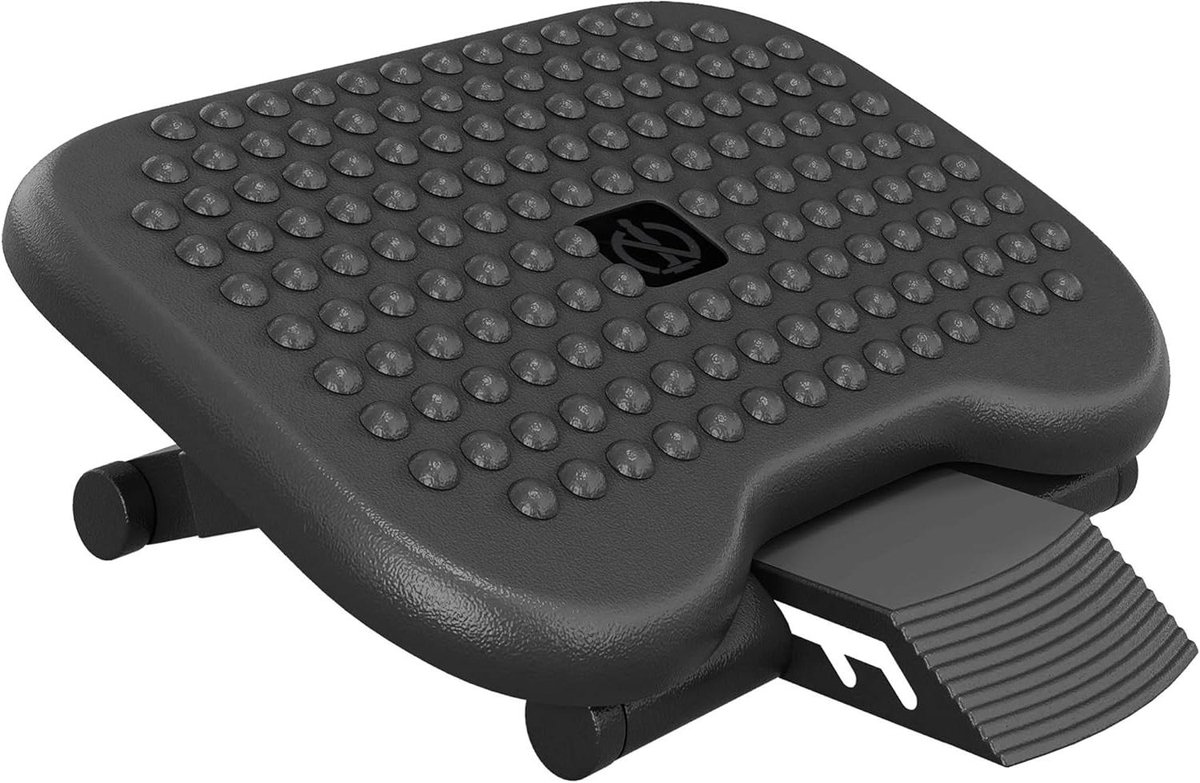 Verstelbare Voetsteun - Ondersteunend Platform - Comfortabel Zitten - 3-Positie Hoogte - 46x35x17 cm - Zwart