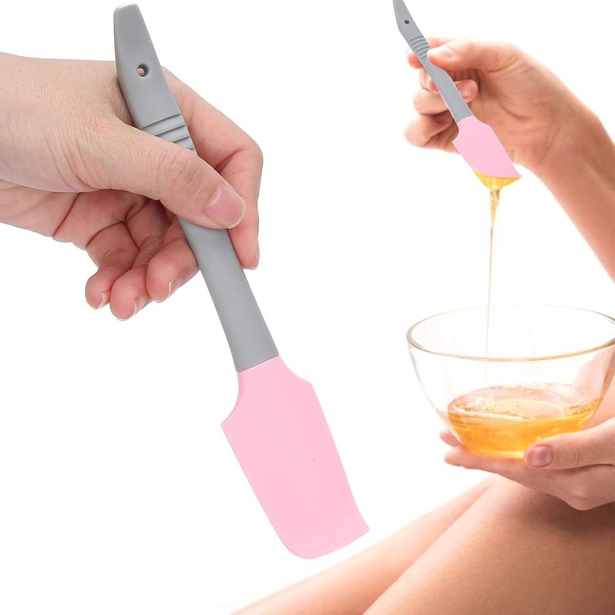 Siliconen Wax Spatels - Herbruikbare Applicator - Ontharen Thuis - Hittebestendig Materiaal - Lange Handgreep - Roze