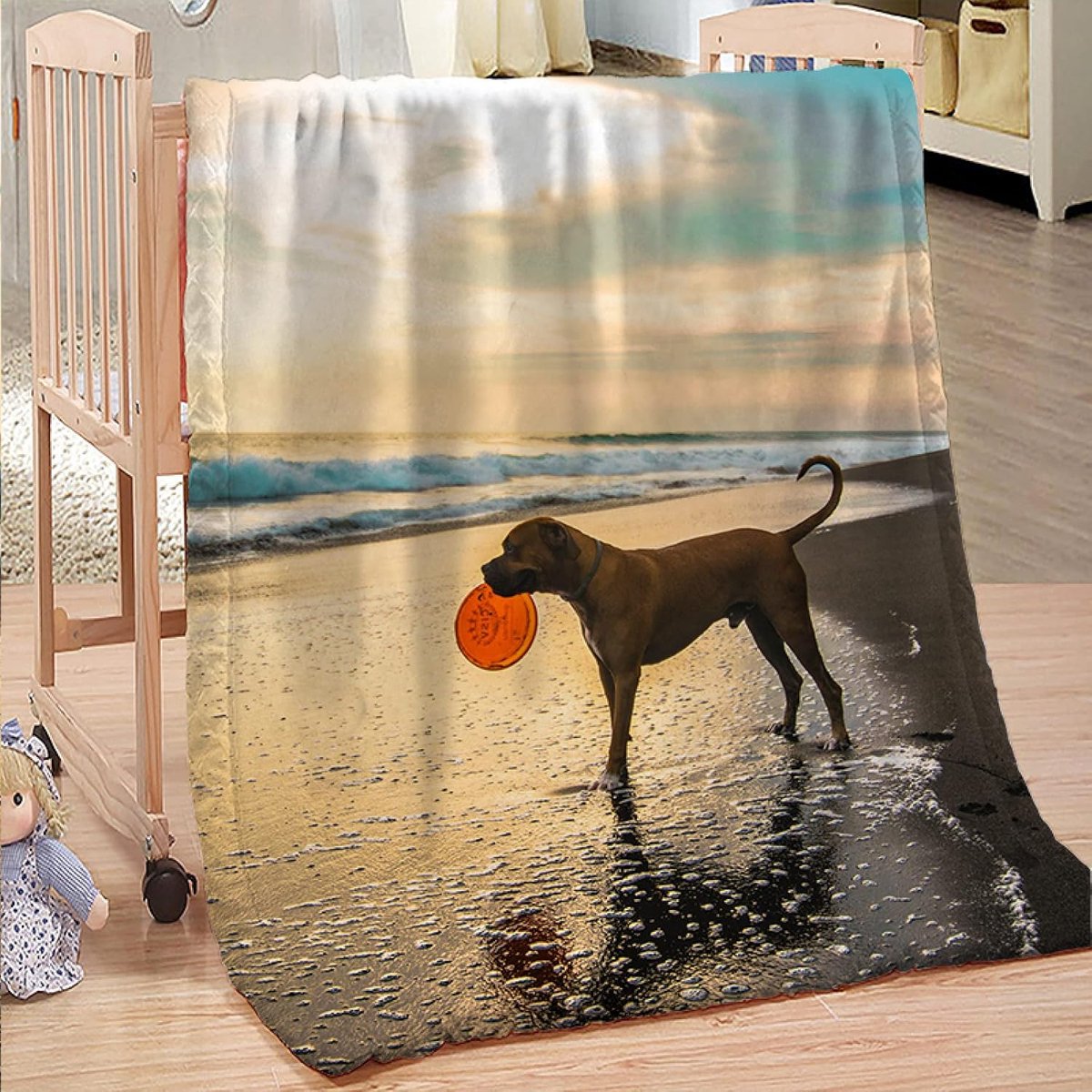 deken Queen Size - veelzijdige deken voor bed pluizige zachte grote plaid picknick deken gele hond 100% microfiber 220x240cm