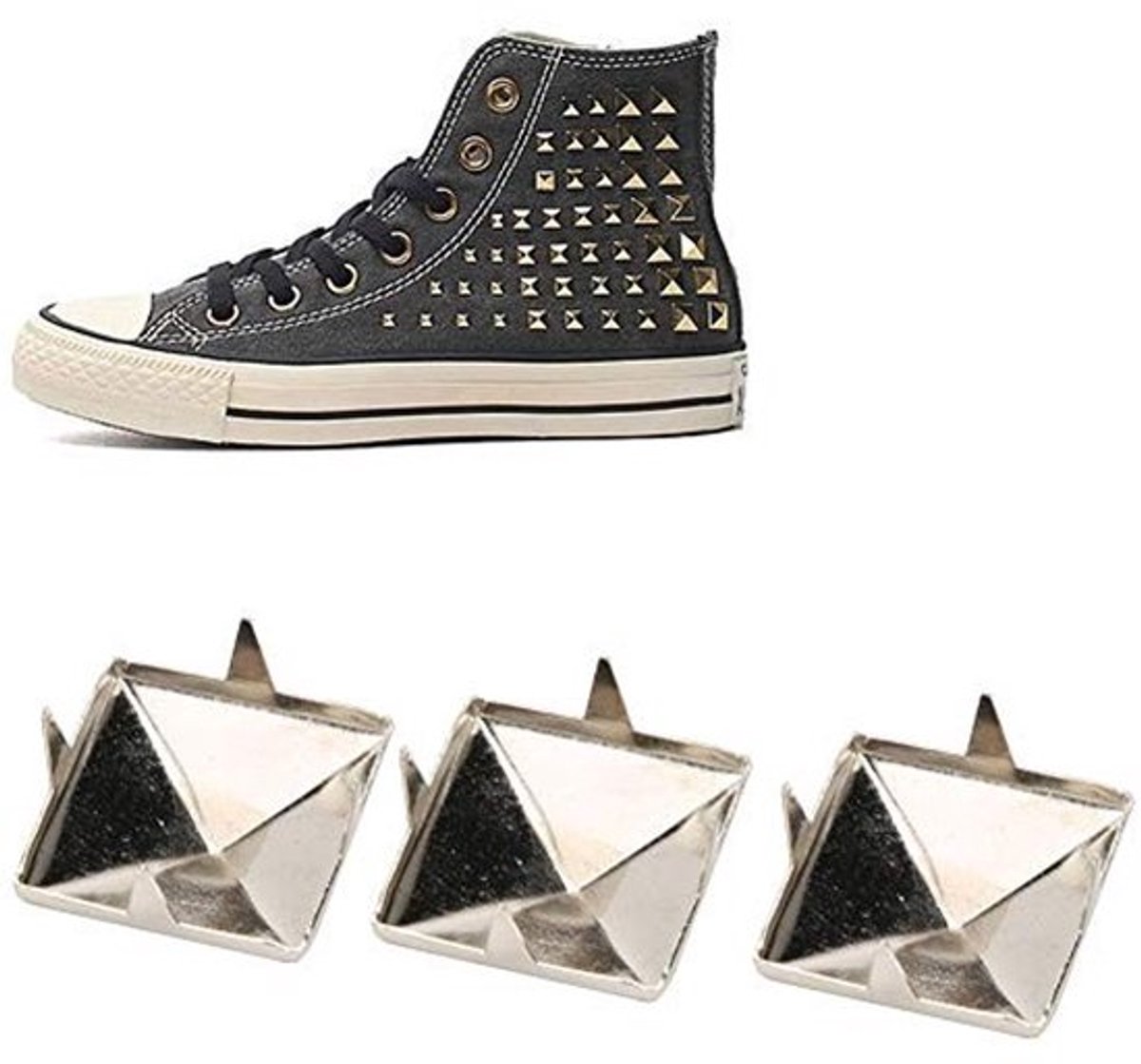 Golden crown - Vierkante Piramide Studs - Punk Klinknagels - Unieke
