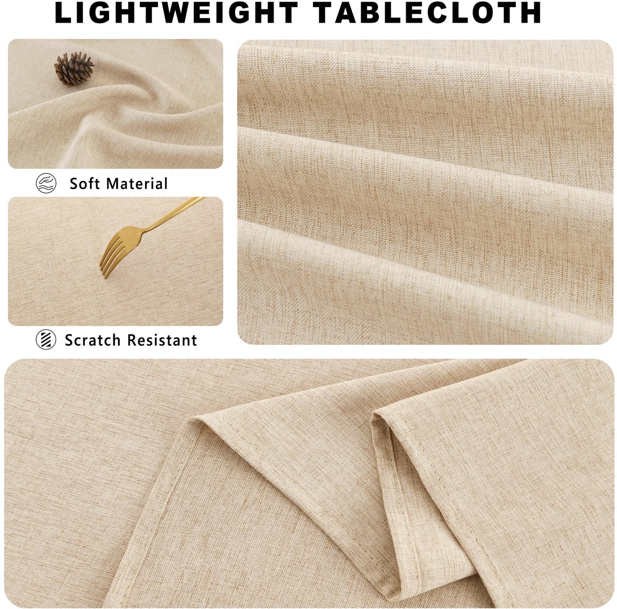 Tafelkleed, Afwasbaar Tafelkleed Leinenlook 150x300cm, Zacht Tafelkleed Waterafstotend Tafelkleed Outdoor Weerbestendig voor Woonkamer, Eetkamer, Balkon, Tuin, Bruiloften