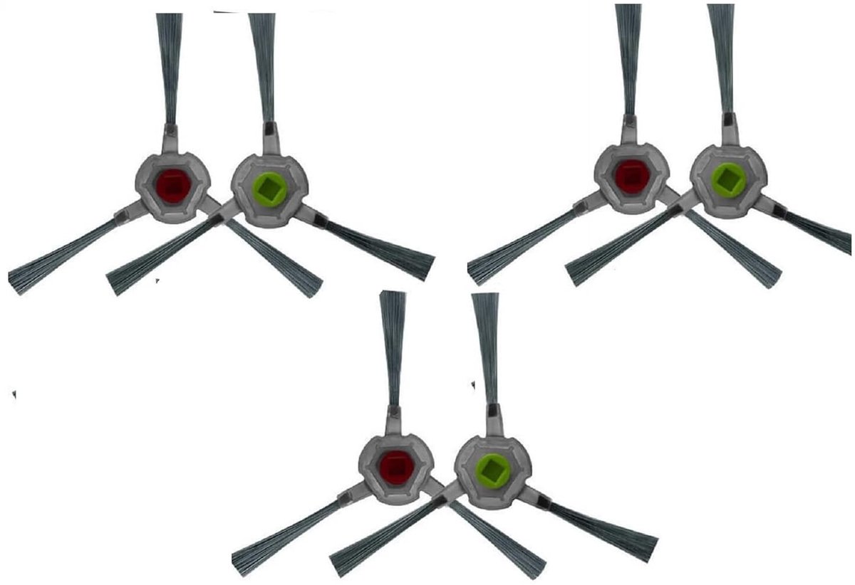 Geschikt voor accessoires van de Ecovacs U2 robotstofzuiger, geschikt voor DGN22/U2 Pro zijborstel, zijdraaiende borstel, geschikt voor Ecovacs DEEBOT U2 stofzuiger, 3 paar-Stijl 1