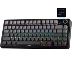AULA F75 MAX - Zwart/Grijs - Mechanisch Draadloos Toetsenbord - RGB - 75% - QWERTY - Gaming Keyboard - Leobog Reaper Switch